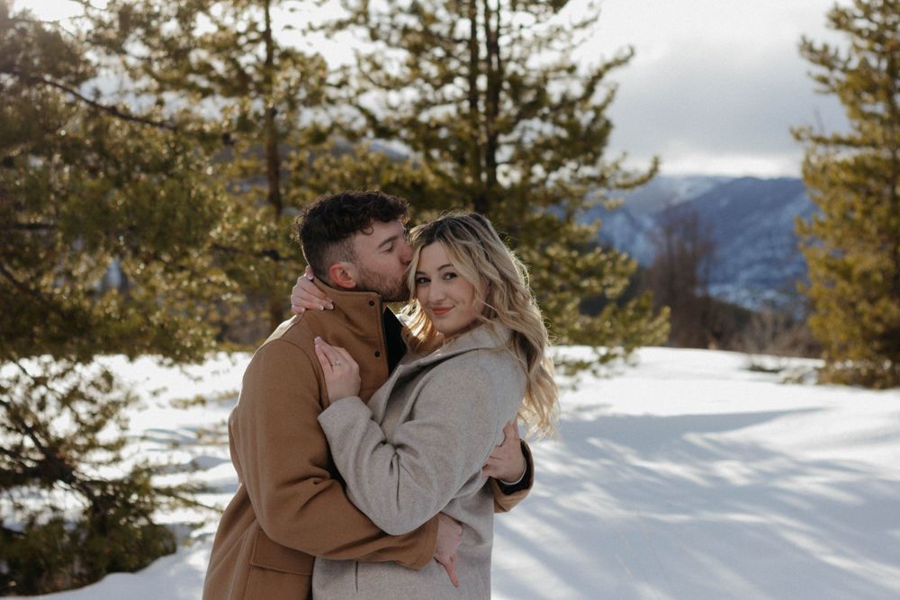 Engagement session in Breckenridge, Colorado. Mountains background engagement session.