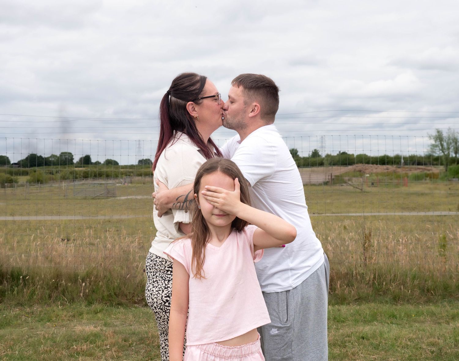 Derby secure field engagement shoot with children and dog