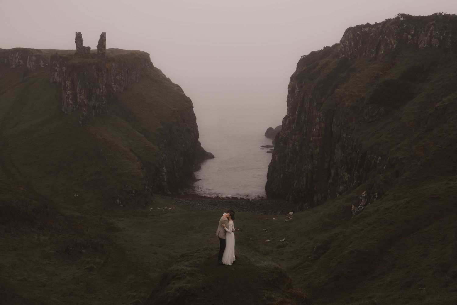 Elopement at Dunseverick castle on the Northern Ireland Coast