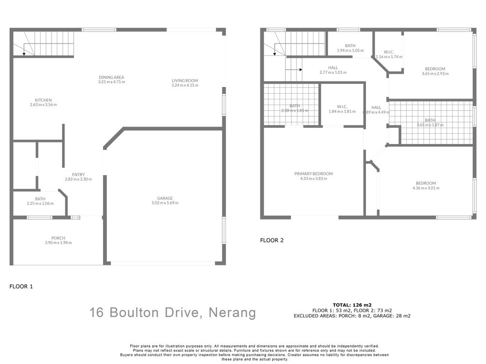 A black and white architectural floor plan detailing the layout of the home located at 18 Evolution Drive, Nerang.
