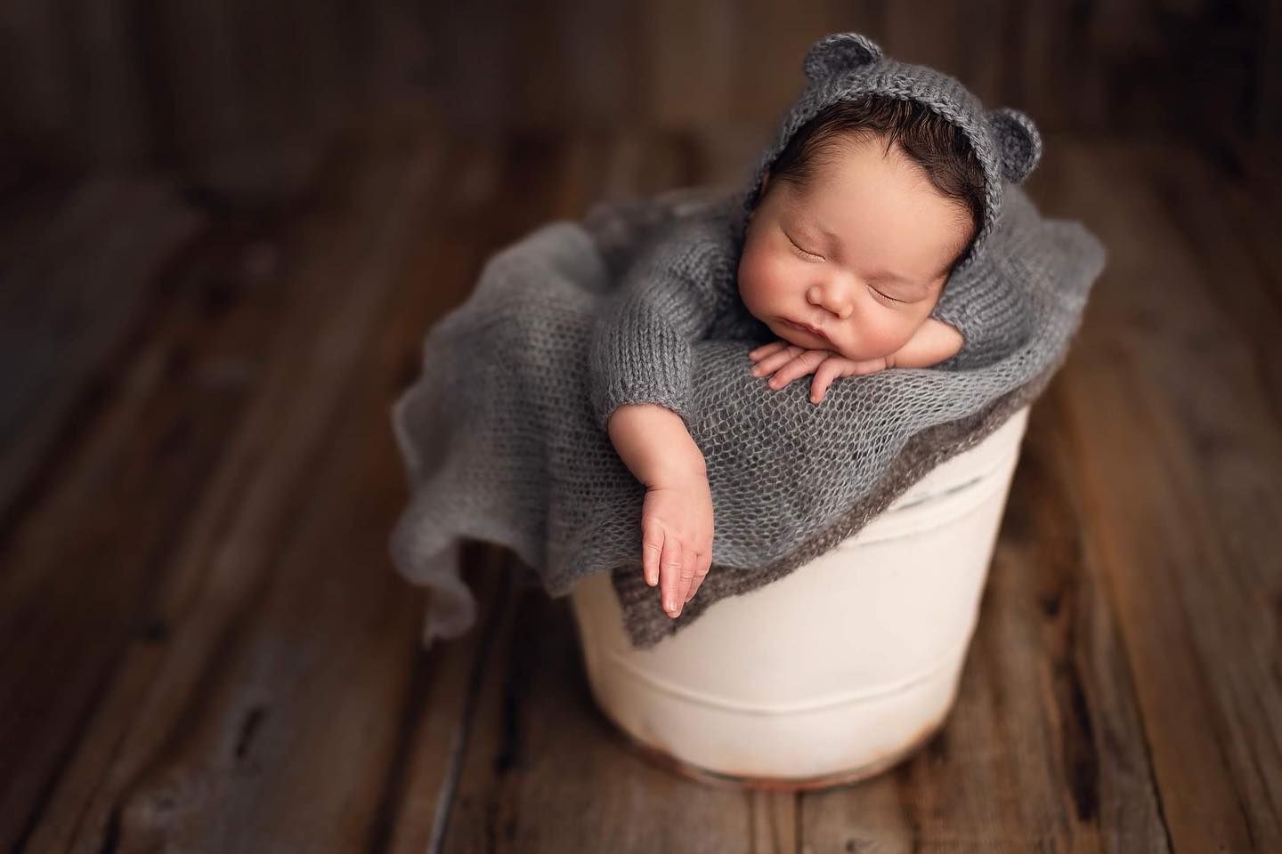 grey for newborn boy photos
