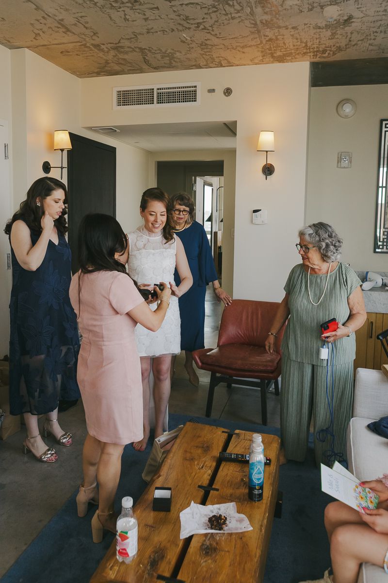 A fun bridal moment before heading to Town & Village Synagogue for her intimate Jewish wedding ceremony.