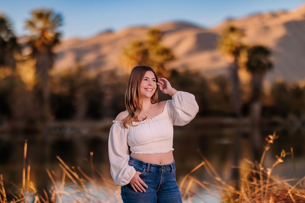 Tucson, Arizona high school grad picture, senior pictures, Tucson Senior Photographer, sunset, Agua Caliente Park, golden, desert, girl