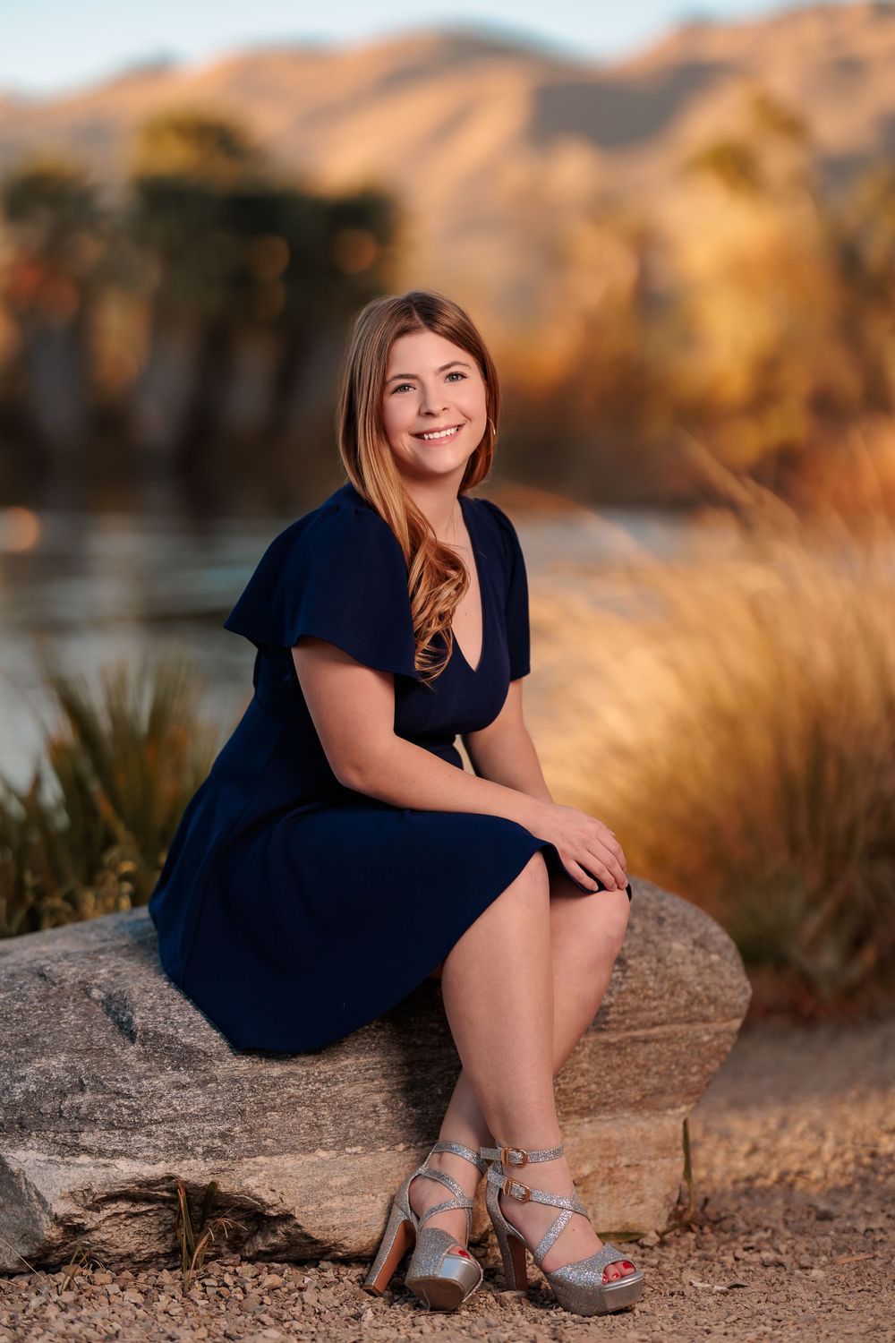 Tucson, Arizona high school grad picture, senior pictures, Tucson Senior Photographer, sunset, Agua Caliente Park, golden, desert, girl