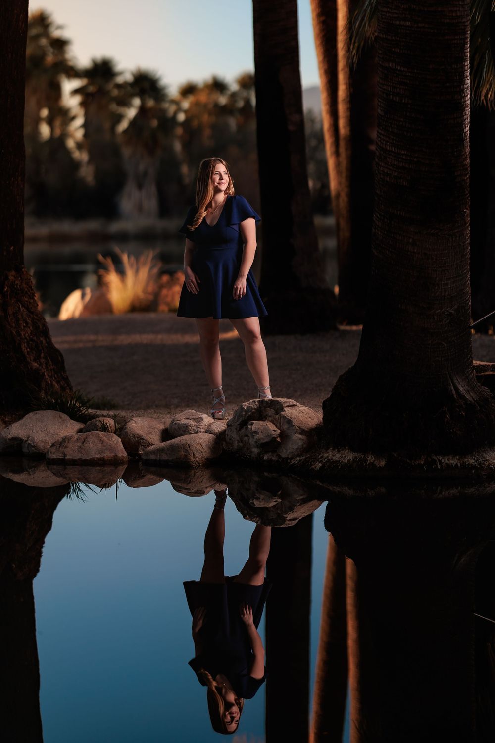 Tucson, Arizona high school grad picture, senior pictures, Tucson Senior Photographer, sunset, Agua Caliente Park, water, senior girl