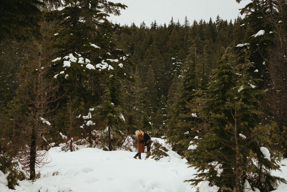 Playful couples photo session in the snow, Cypress Mountain Provincial Park, West Vancouver, BC