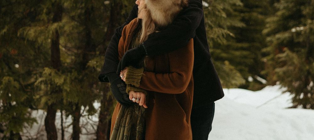 Playful couples photo session in the snow, Cypress Mountain Provincial Park, West Vancouver, BC