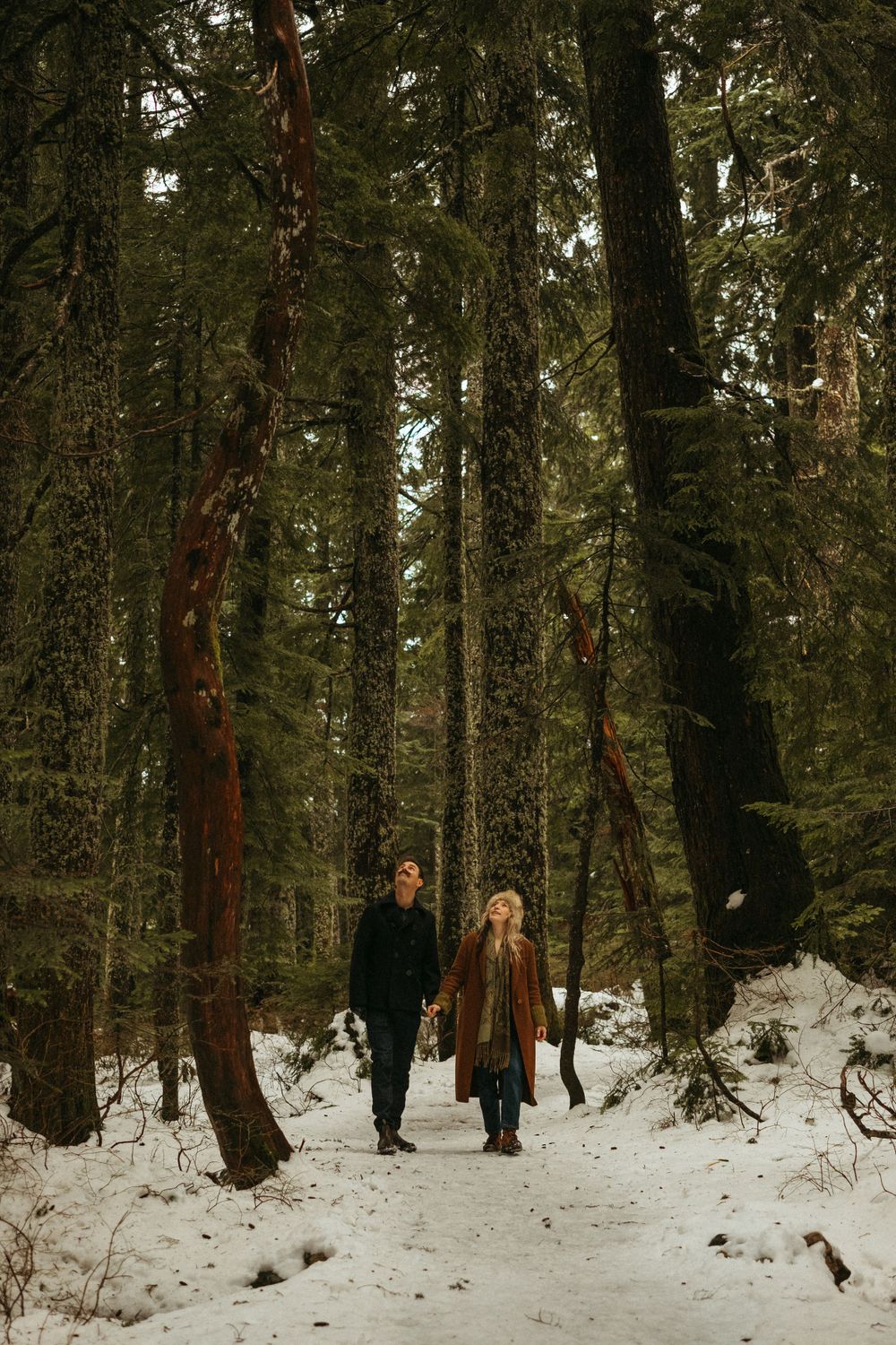 Playful couples photo session in the snow, Cypress Mountain Provincial Park, West Vancouver, BC