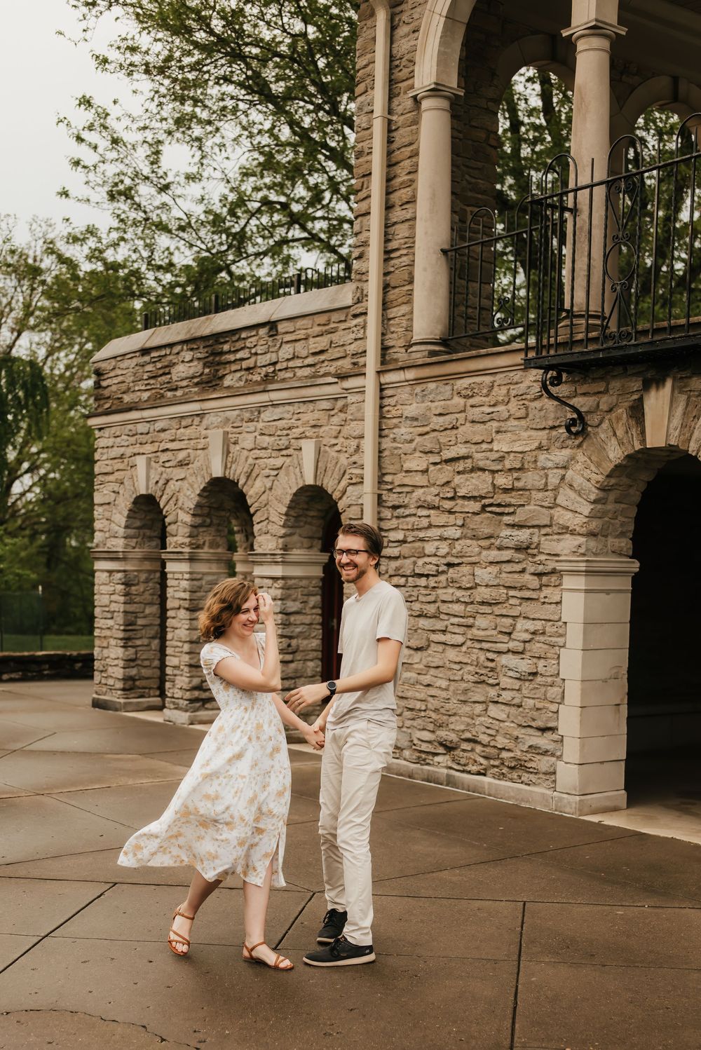engagement session at alms park in cincinnati, ohio