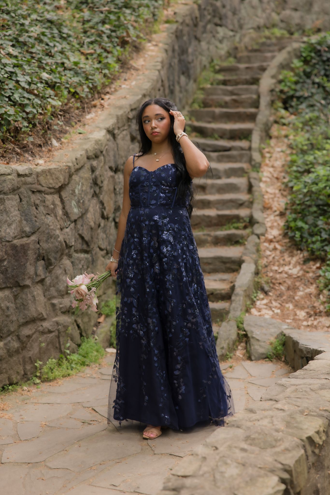 Bob Jones Academy senior ready for her prom. Photos taken in Downtown Greenville South Carolina