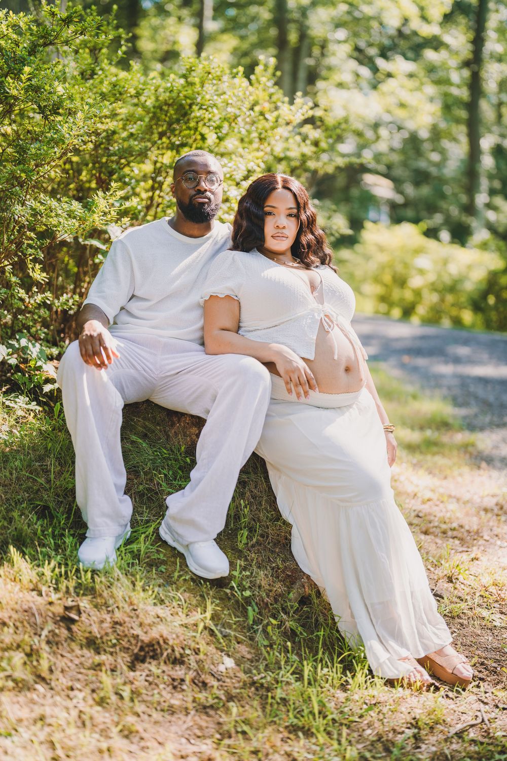 Ashley's maternity session in Brighton Dam Azalea Garden in Olney, MD.