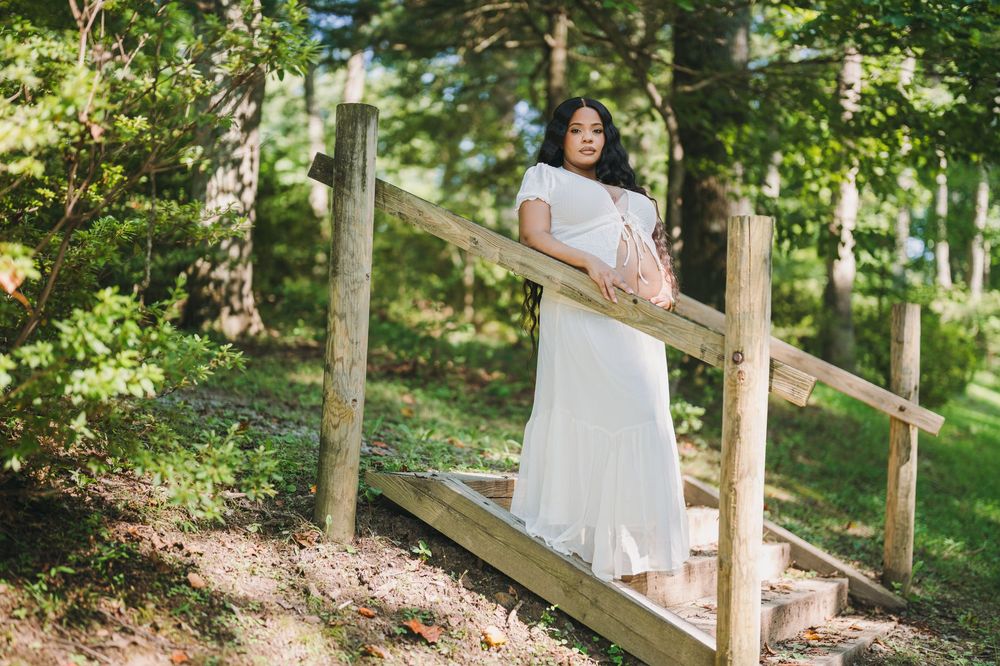 Ashley's maternity session in Brighton Dam Azalea Garden in Olney, MD.