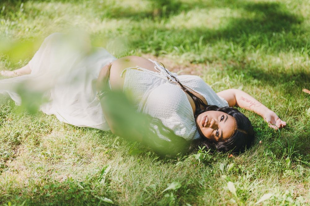 Ashley's maternity session in Brighton Dam Azalea Garden in Olney, MD.