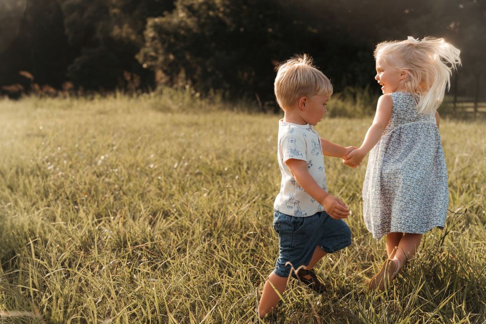 golden hour light hearted playful family session filled with love