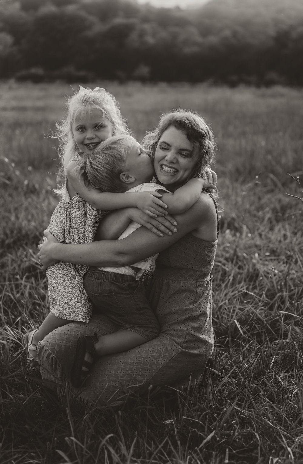 golden hour light hearted playful family session filled with love