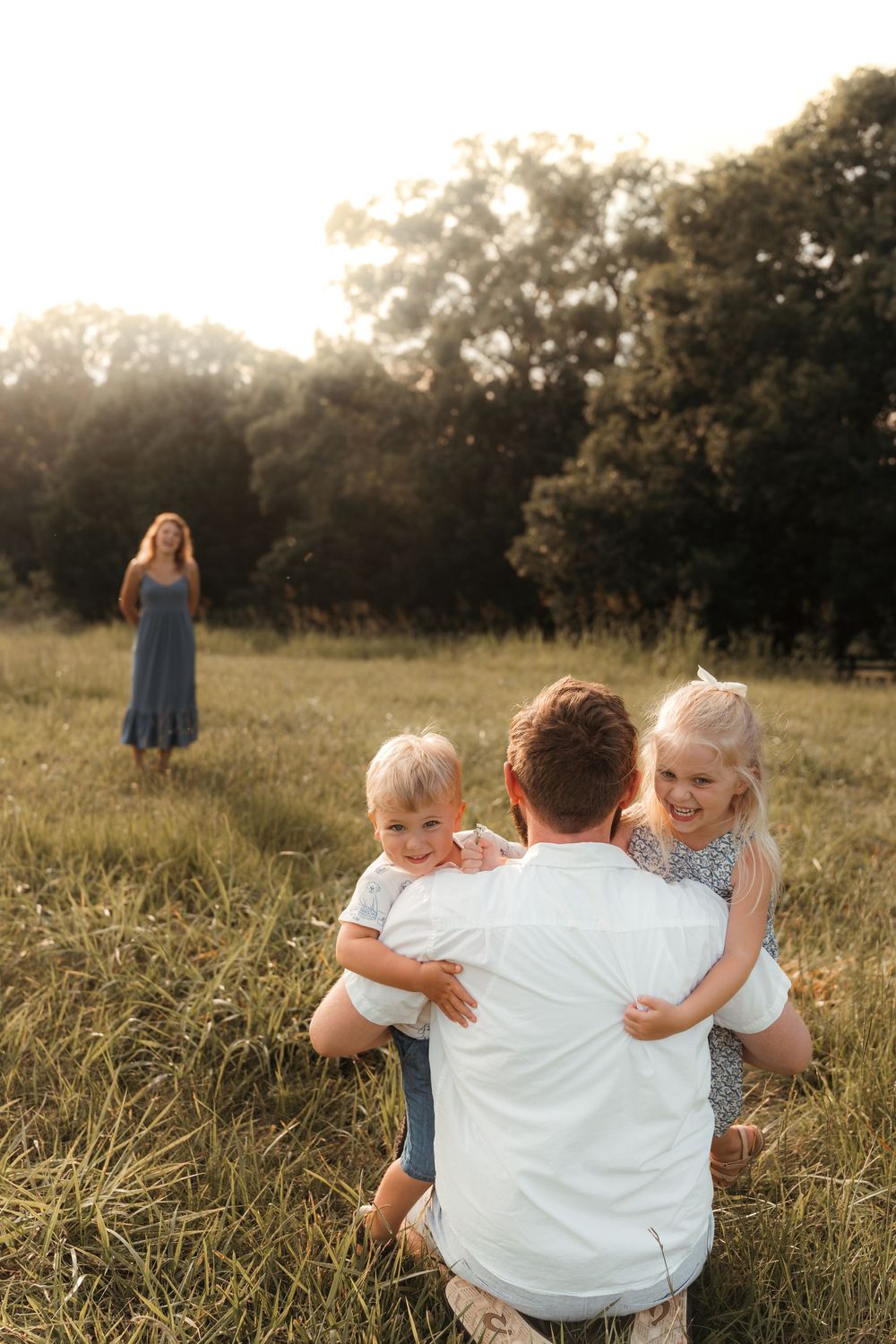 golden hour light hearted playful family session filled with love