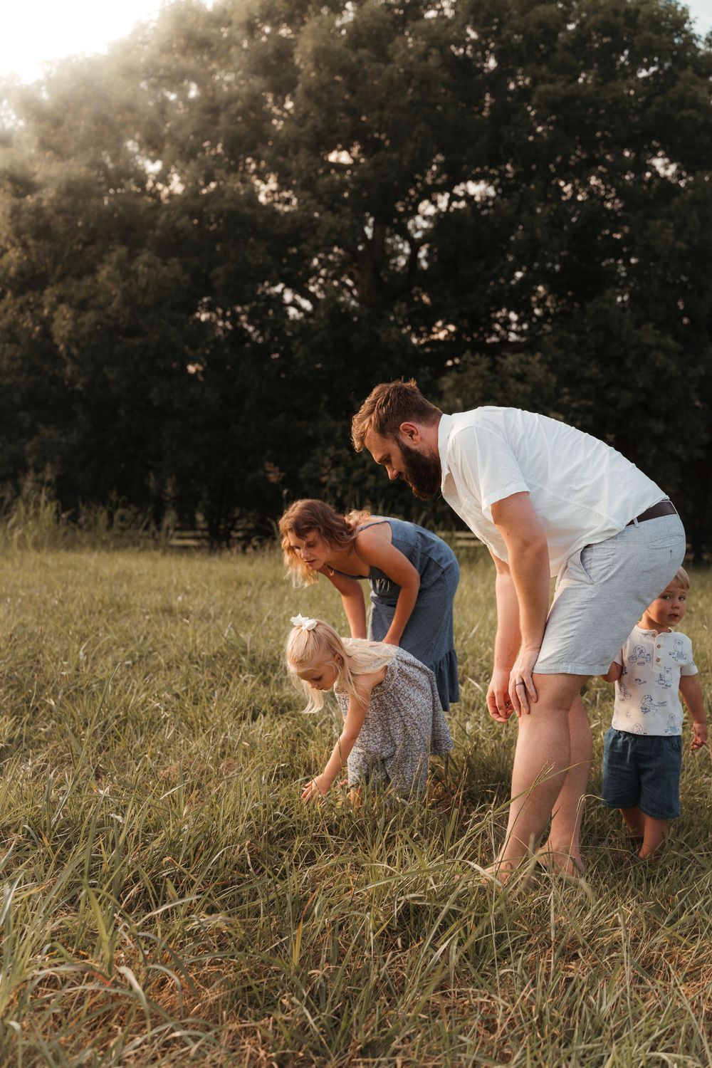 golden hour light hearted playful family session filled with love