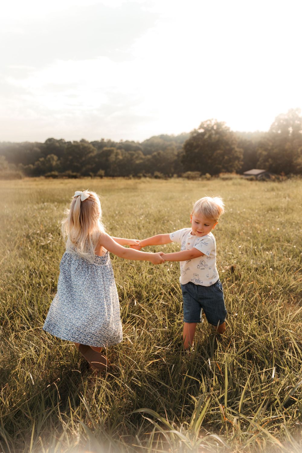 golden hour light hearted playful family session filled with love