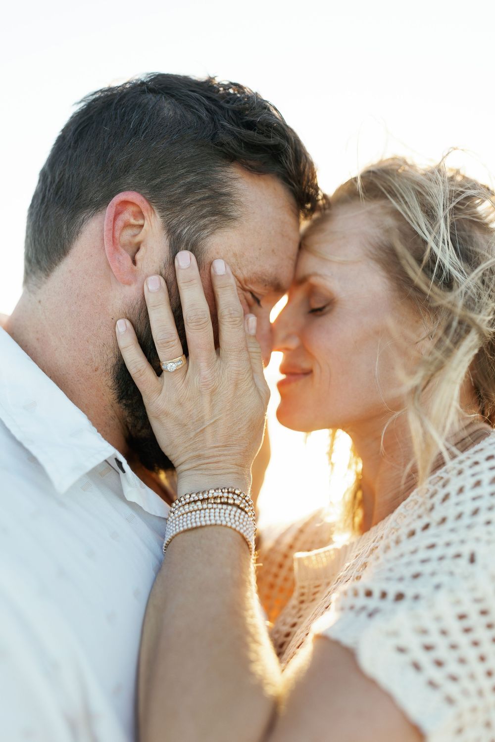 Forehead-to-forehead moment full of love and connection