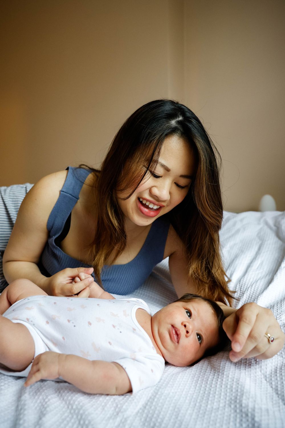 mum gazing lovingly at baby girl