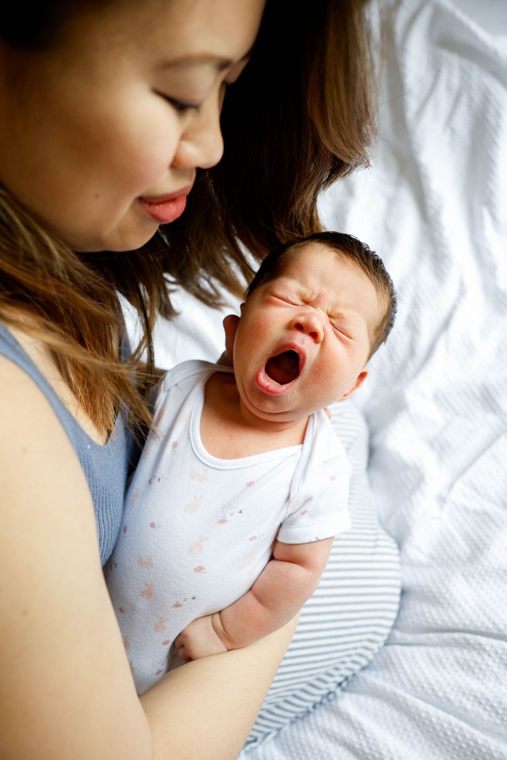 baby girl yawning