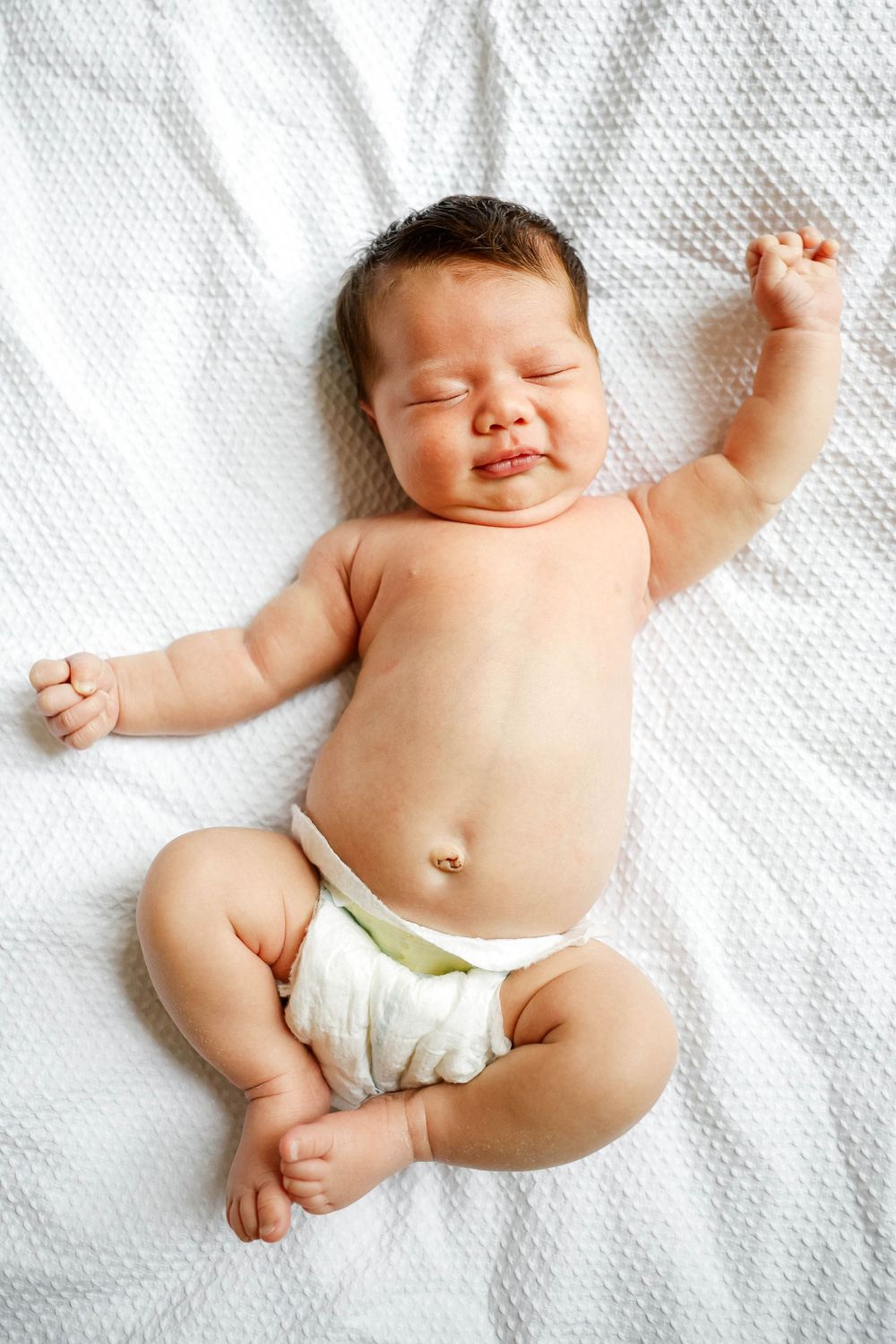 baby girl stretching