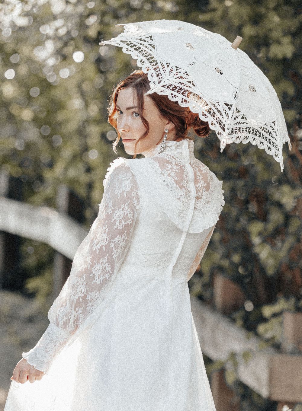 Victorian Style Portrait Photography with Parasol Umbrella