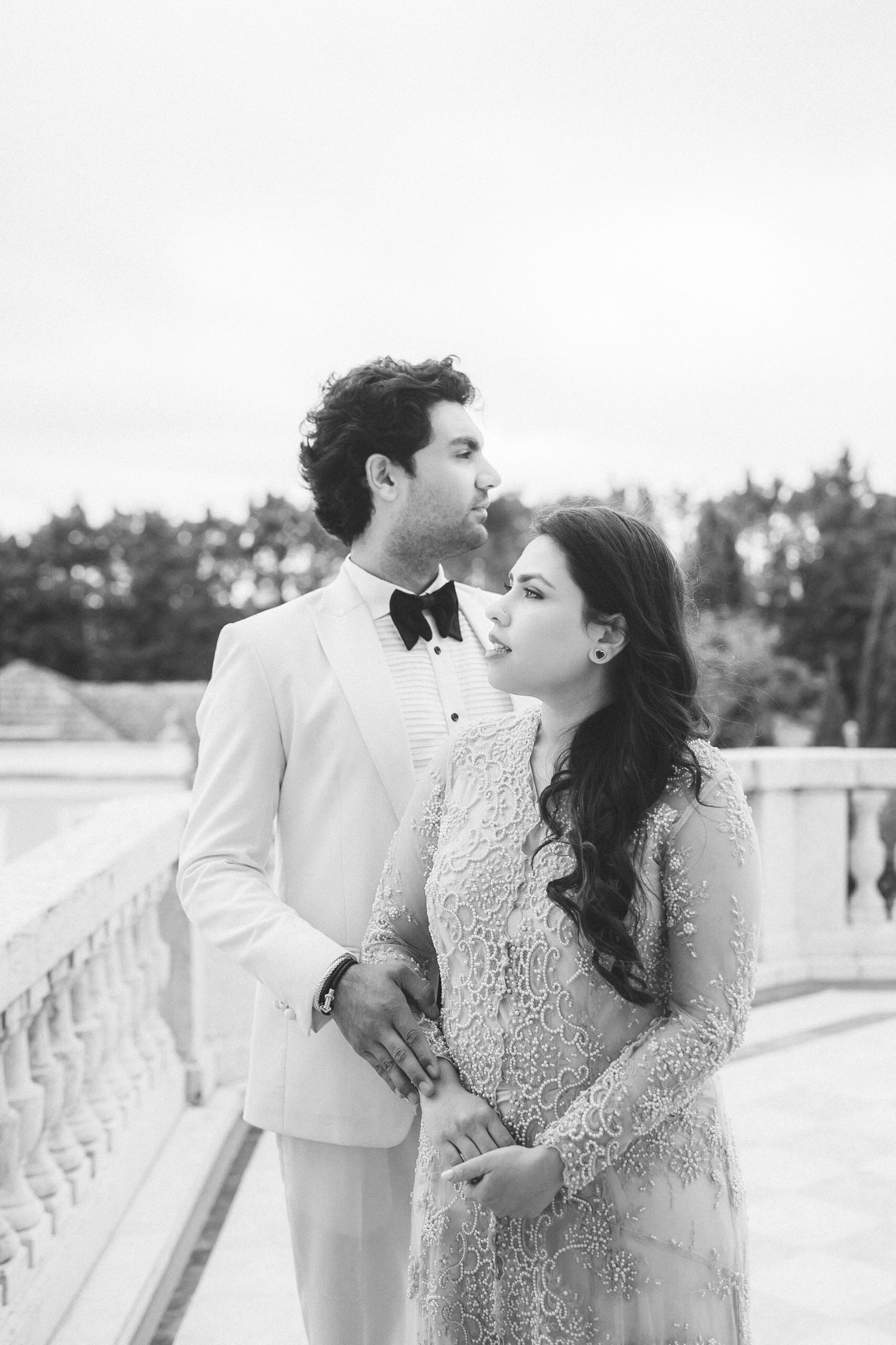 Romantic destination engagement photography at Pestana Palace, Lisbon.