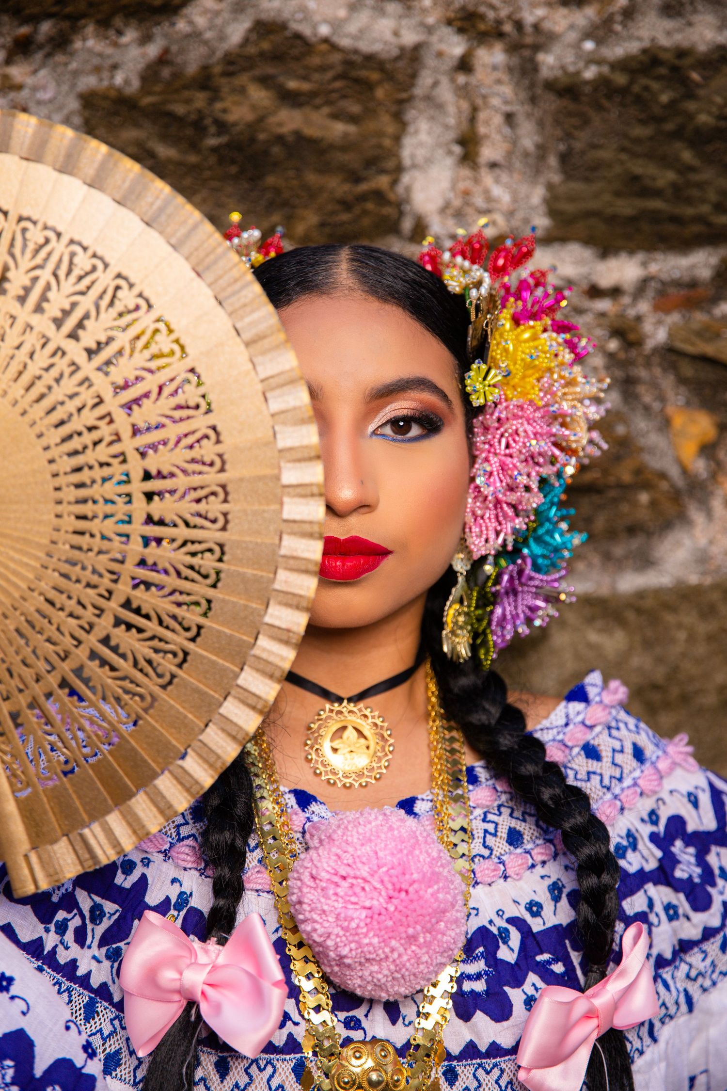 pollera montuna santeña azul