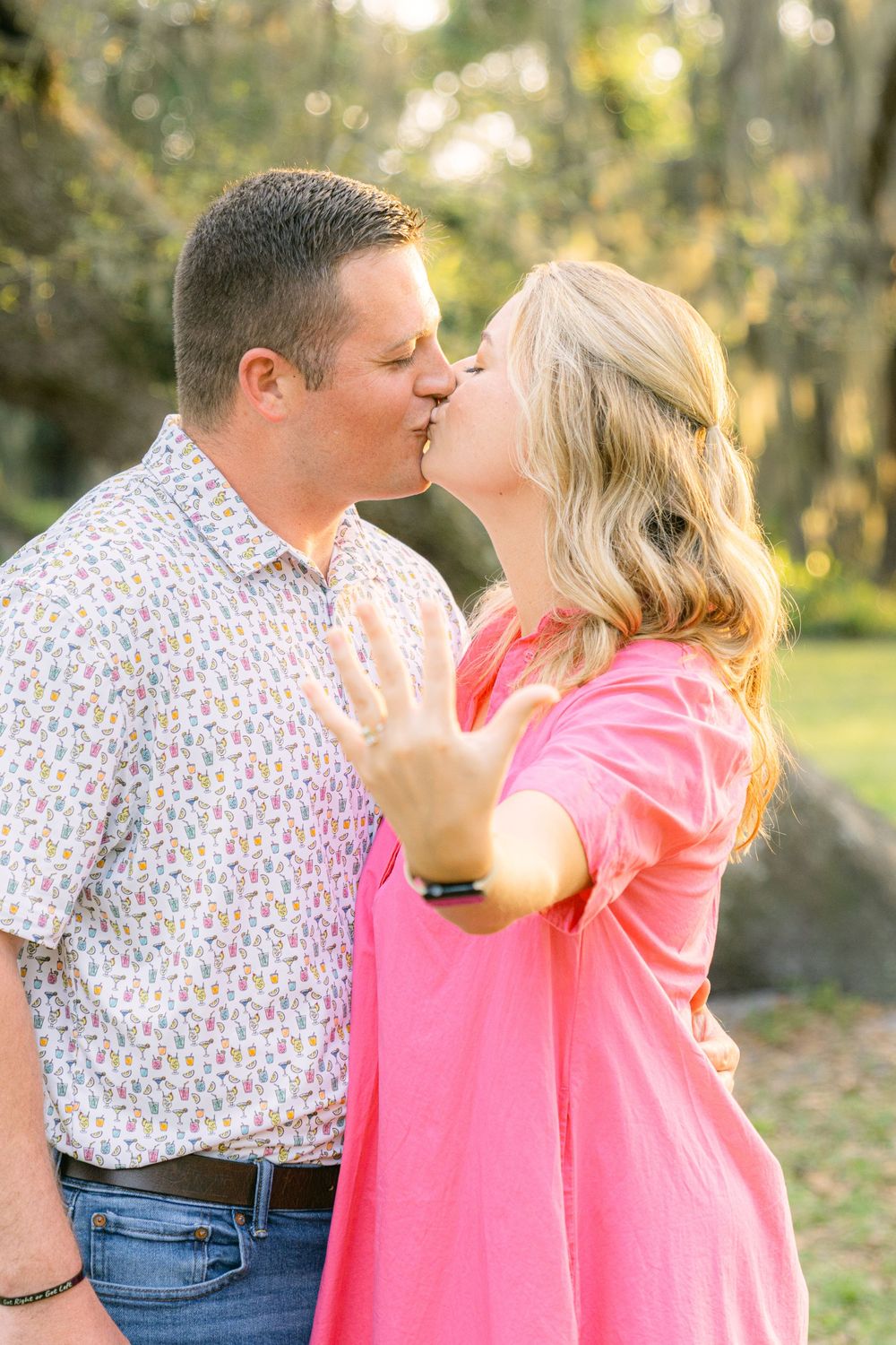 She said yes! A magical Golden Isles engagement at Mallery Park on St. Simons Island, filled with love and laughter.