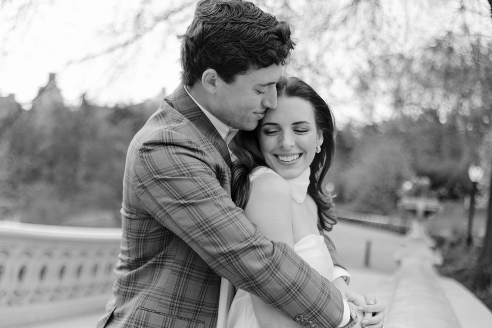Black and white portrait series of a couple embracing in romantic moments.