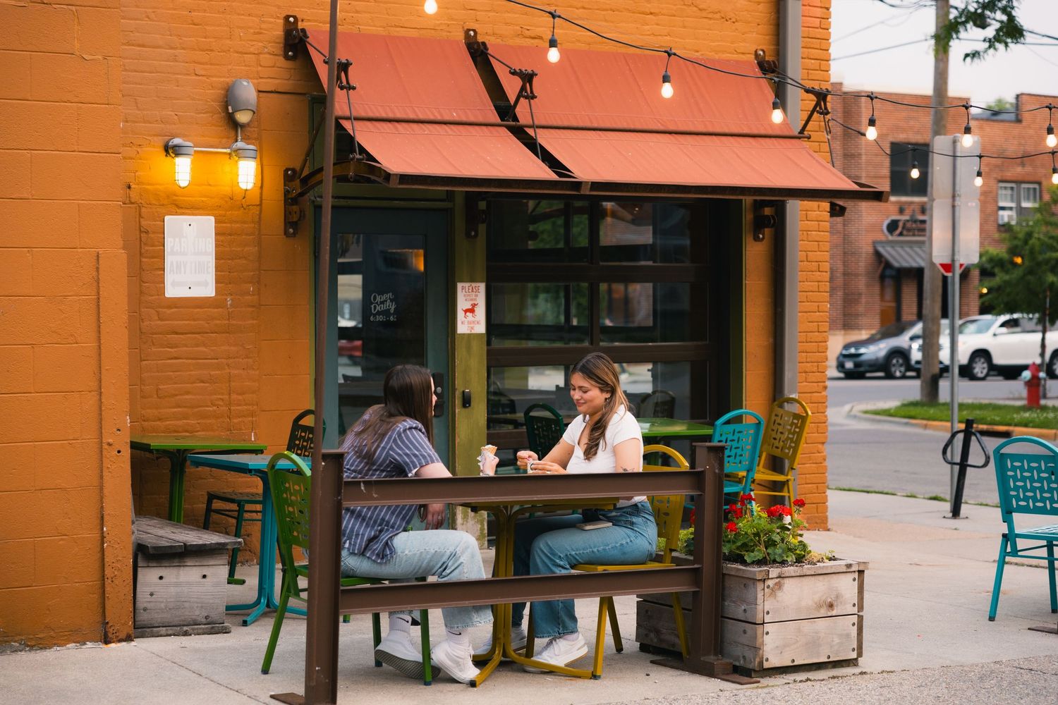madison wi couples engagement photographer professional photos monroe street colectivo chocolate shoppe ice cream date night lgbtq verona
