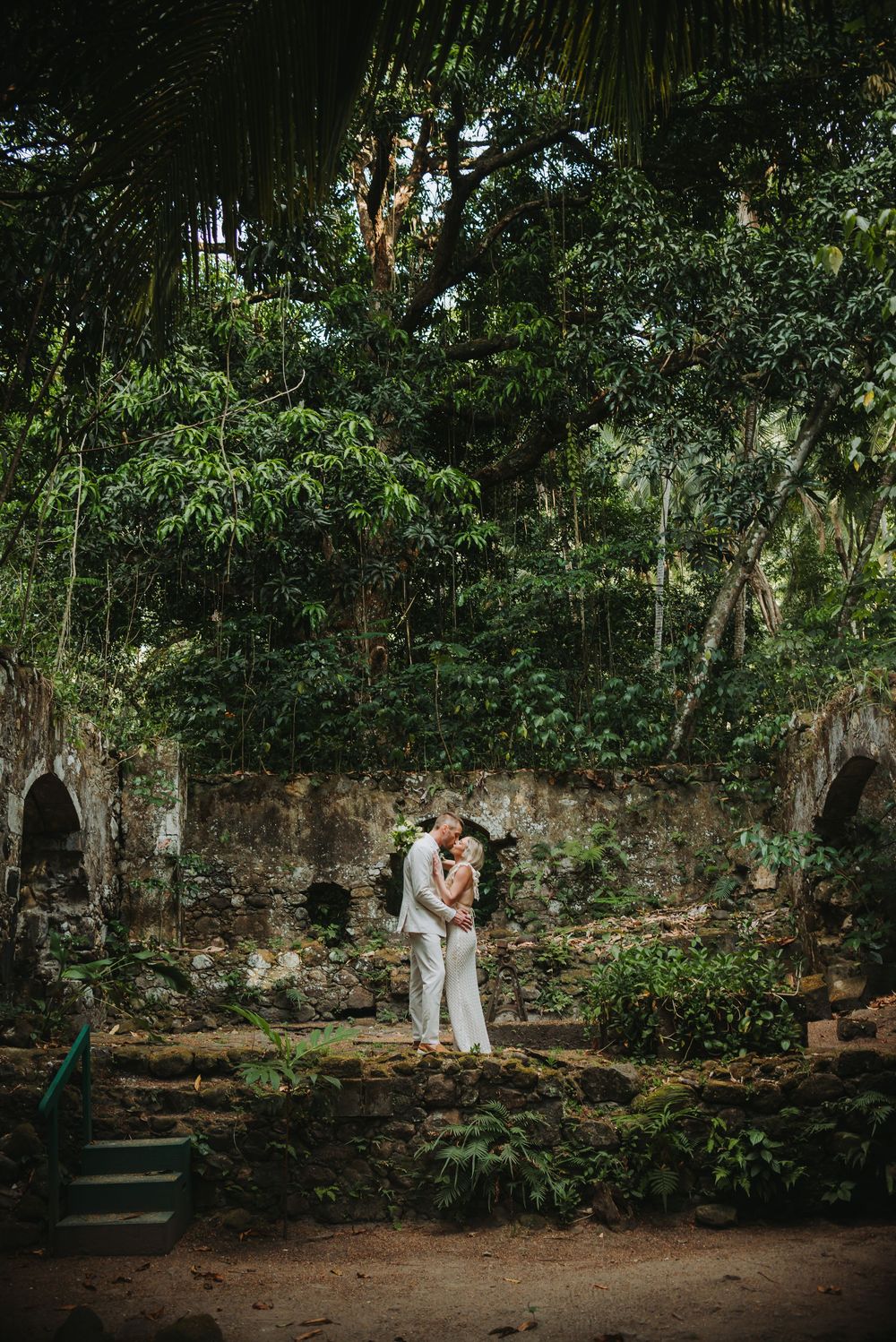 St Lucia Destination wedding near Jade Mountain, Mamin beach in Saint Lucia with a forest, jungle feel