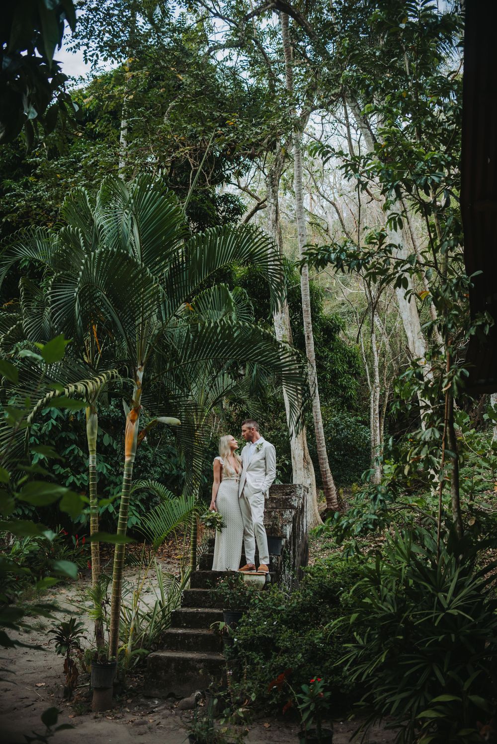 St Lucia Destination wedding near Jade Mountain, Mamin beach in Saint Lucia with a forest, jungle feel