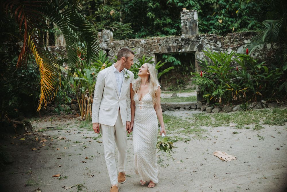 St Lucia Destination wedding near Jade Mountain, Mamin beach in Saint Lucia with a forest, jungle feel