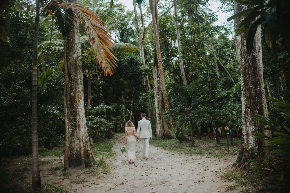 St Lucia Destination wedding near Jade Mountain, Mamin beach in Saint Lucia with a forest, jungle feel