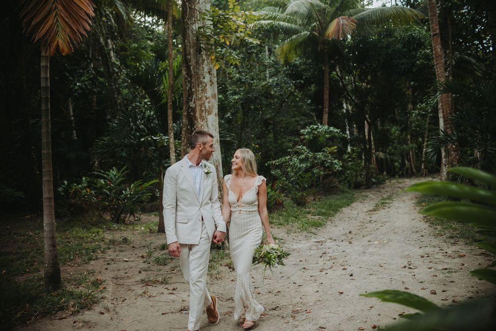 St Lucia Destination wedding near Jade Mountain, Mamin beach in Saint Lucia with a forest, jungle feel