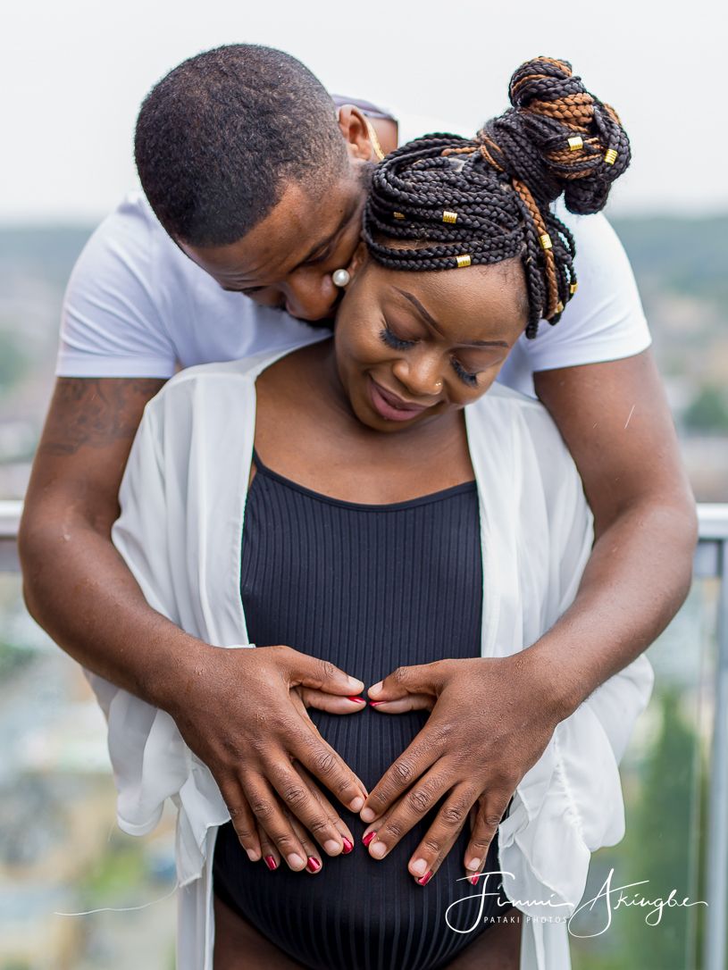 Parents at-home maternity shoot, captured by Funmi Akingbe for Pataki Photos