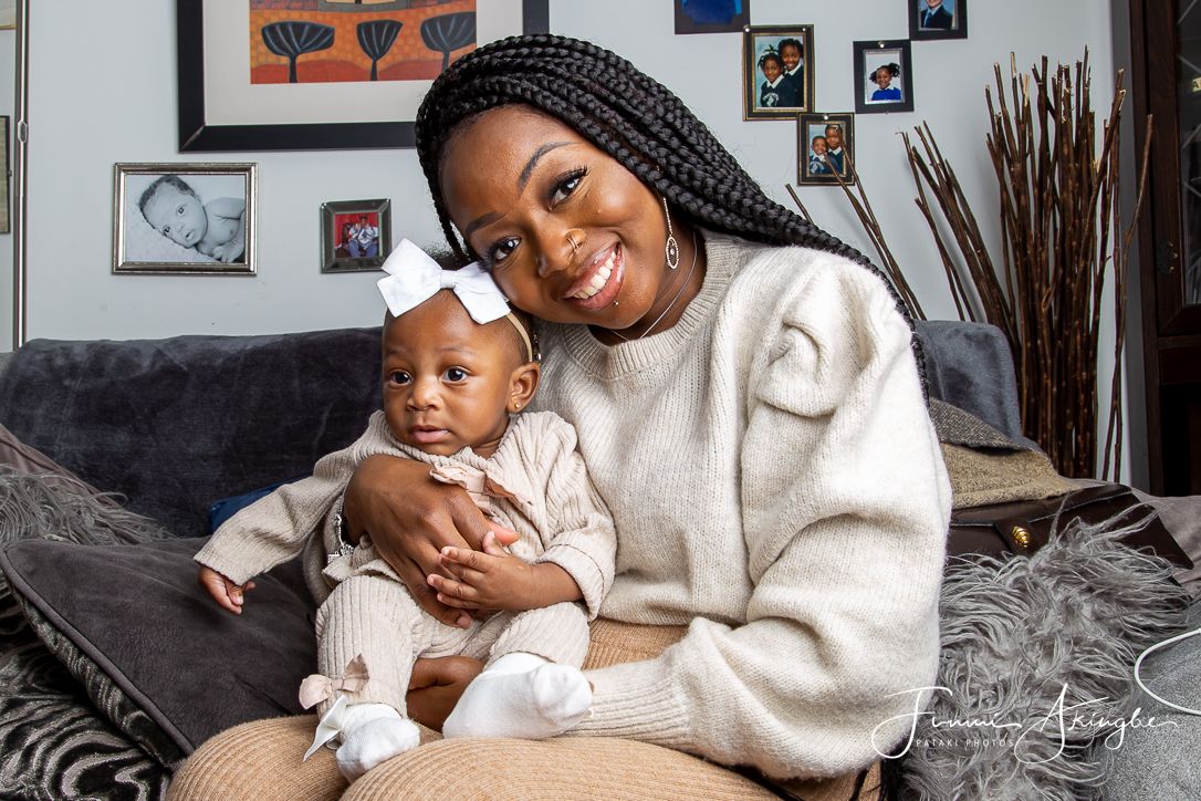 Mother and daughter at-home photoshoot, captured by Funmi Akingbe for Pataki Photos