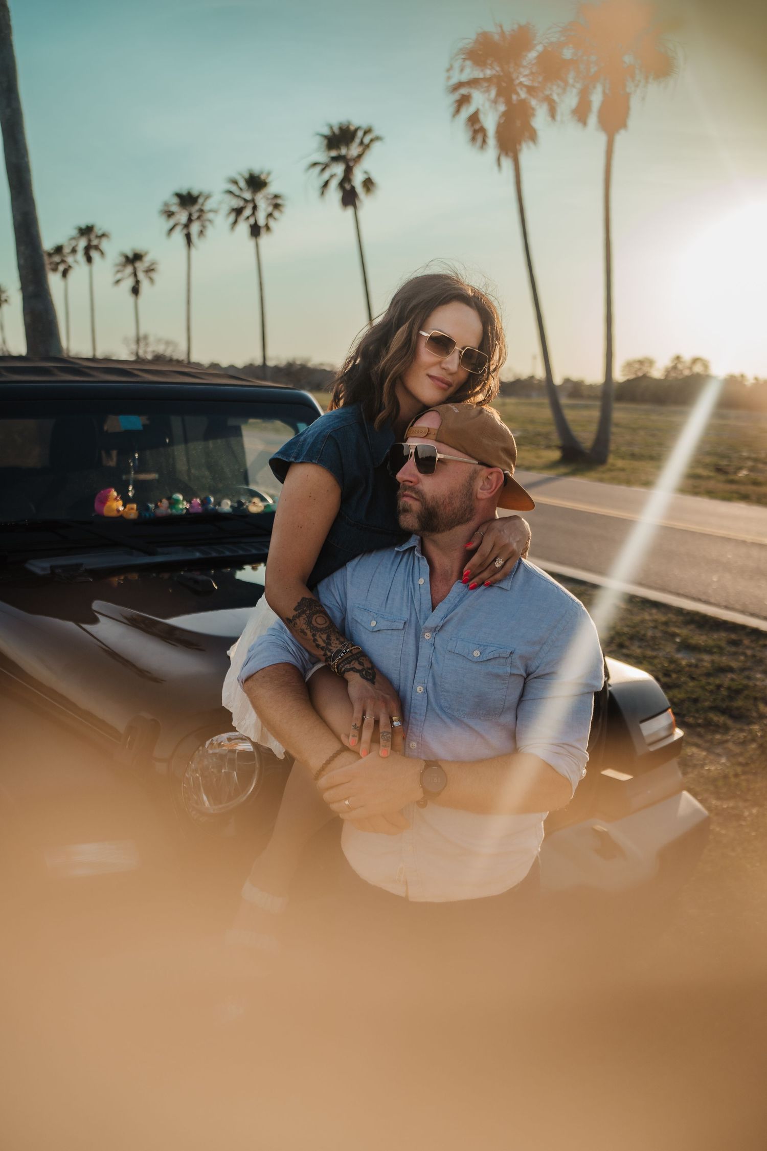 Clearwater Beach Couples Lifestyle Cinematic Photographer Vintage Jeep