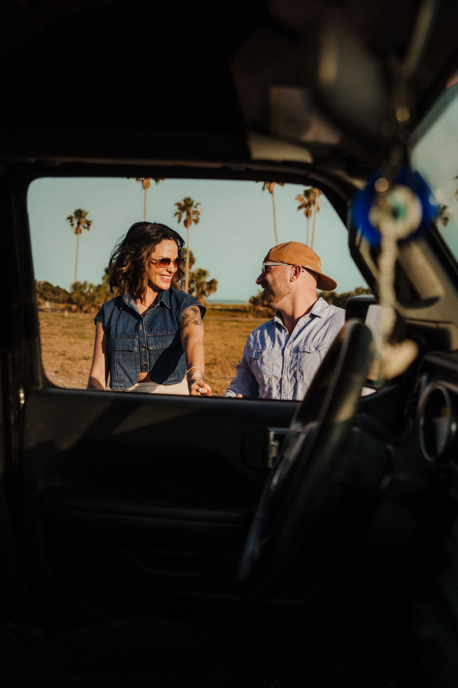 Clearwater Beach Couples Lifestyle Cinematic Photographer Vintage Jeep