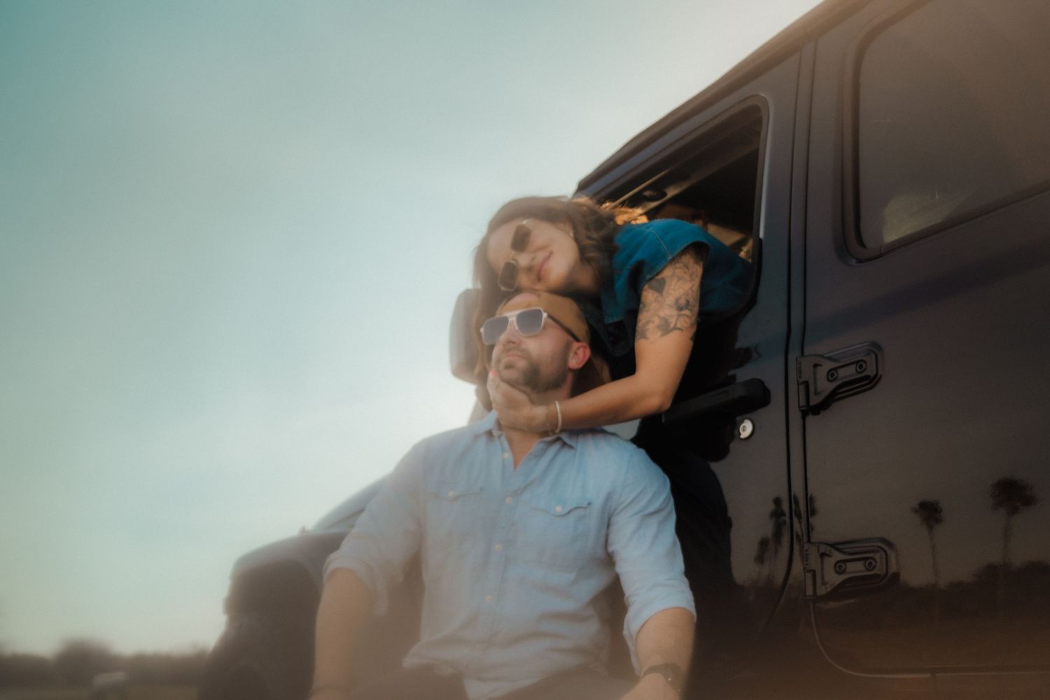 Clearwater Beach Couples Lifestyle Cinematic Photographer Vintage Jeep