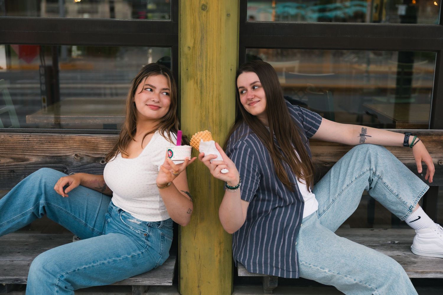 madison wi couples engagement photographer professional photos monroe street colectivo chocolate shoppe ice cream date night lgbtq verona