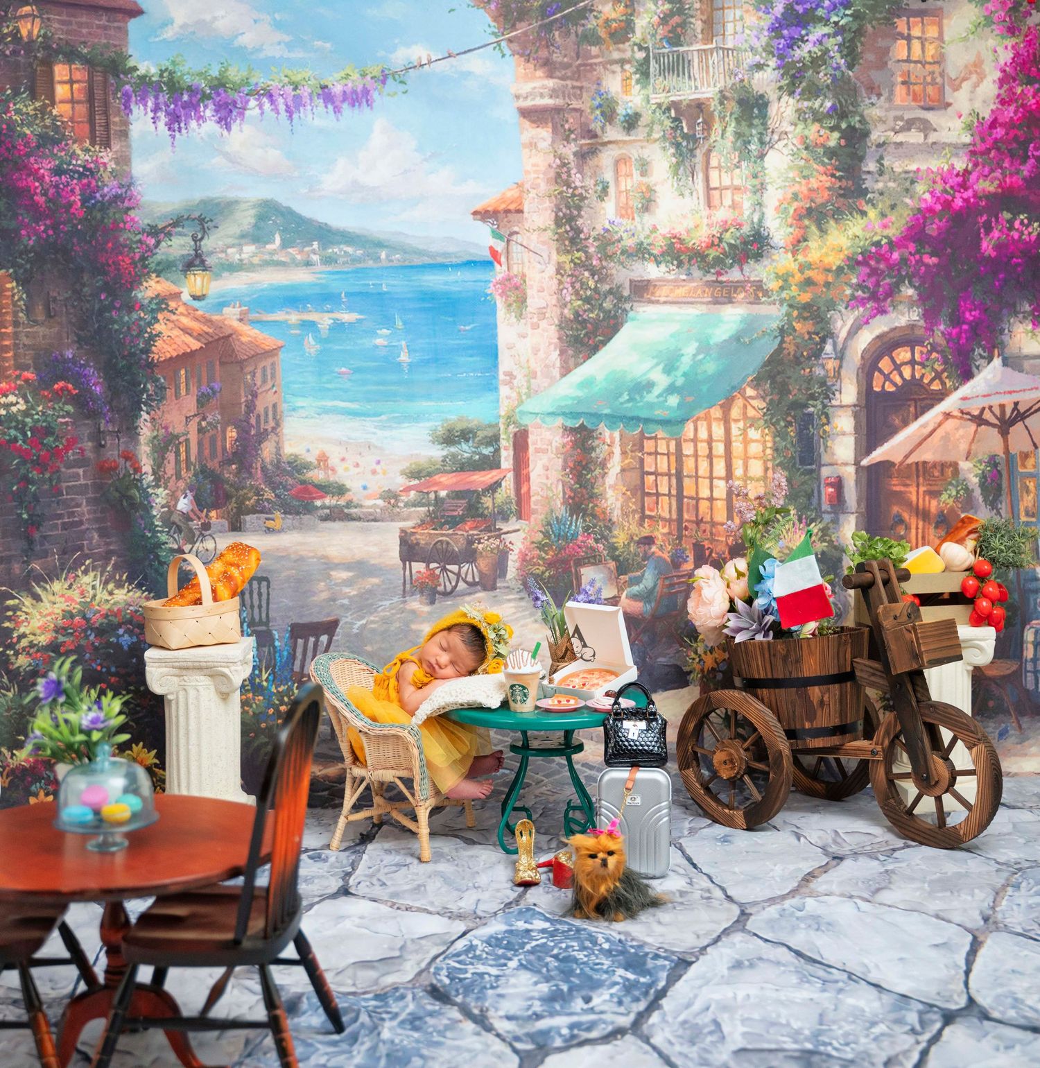 Newborn Baby in Italy Setup