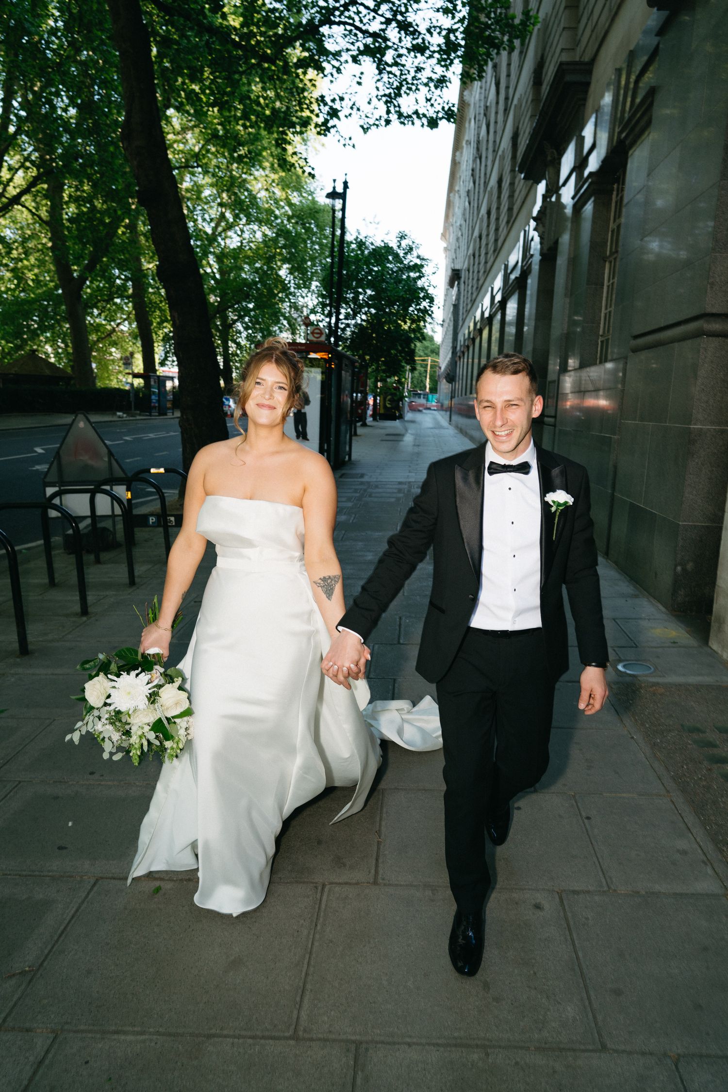 Relaxed wedding elopement in London city, taken by editorial, documentary wedding photographer based in the UK