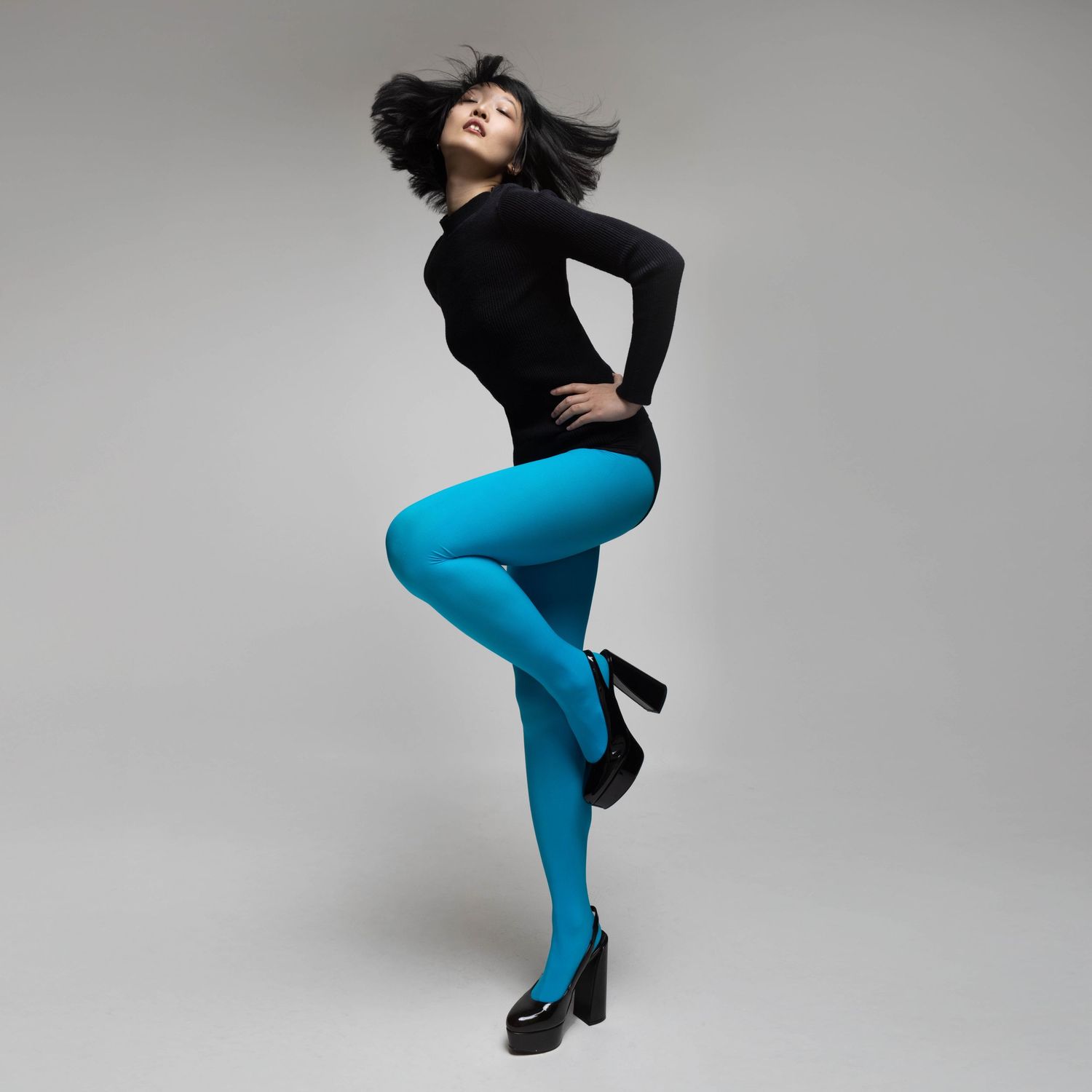 Long Island model posing in a photo studio for a comp card