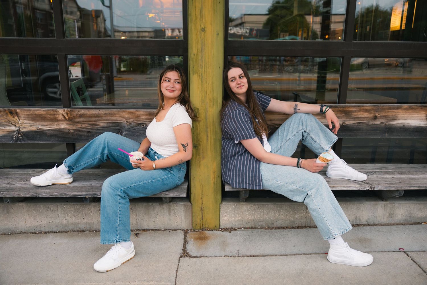 madison wi couples engagement photographer professional photos monroe street colectivo chocolate shoppe ice cream date night lgbtq verona