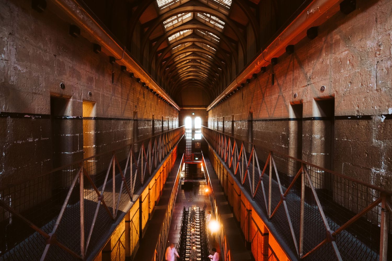 National Trust Ned Kelly themed dinner at Old Melbourne Gaol - heritage event photography Melbourne