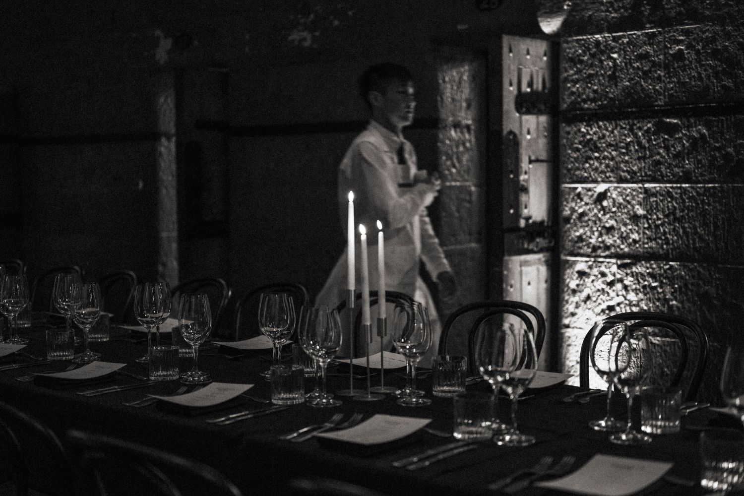 National Trust Ned Kelly themed dinner at Old Melbourne Gaol - heritage event photography Melbourne