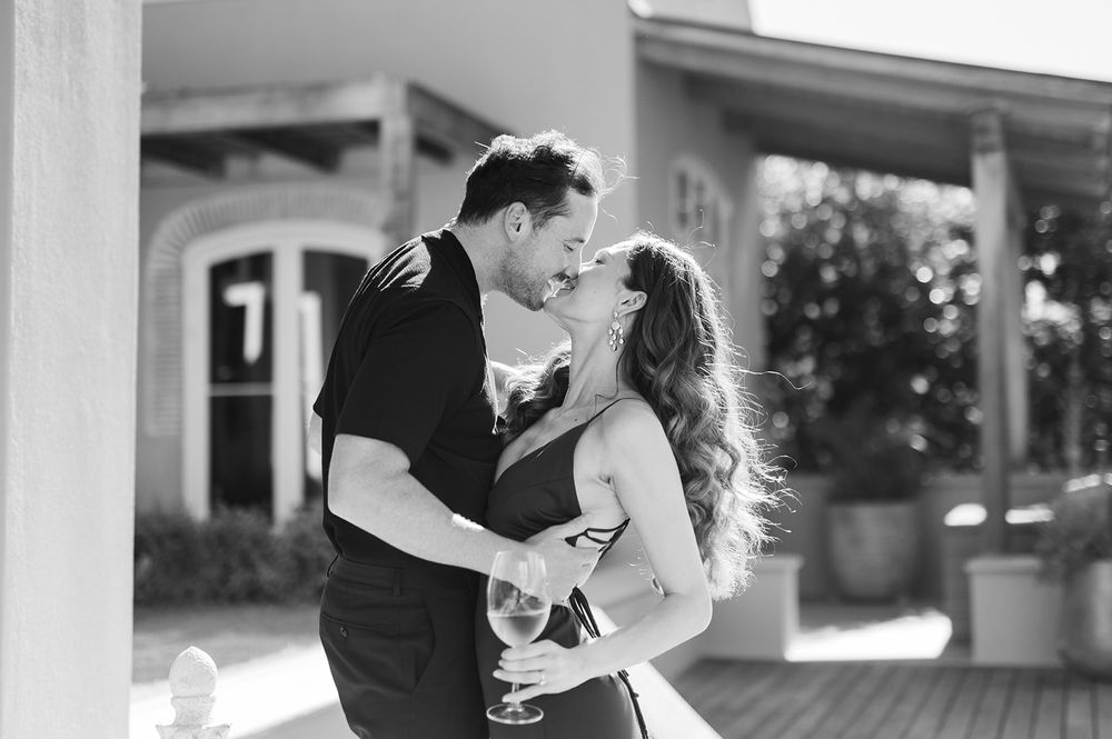 Intentional Franschhoek, Cape Town engagement session capturing soulful, effortless love with warm spring light, sophisticated looks and fun